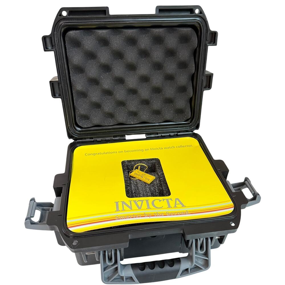 Invicta 3-Slot Watch Collector Case Hard Shell Storage Box 11.5”